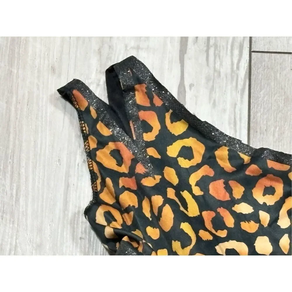 Leopard cheetah cave girl dress Halloween costume size 4-6